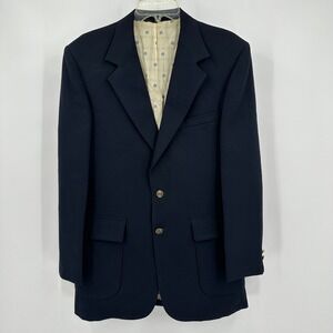 Sears‎ Roebuck Mens Vintage Sport Coat Size 42L Navy Blazer Old Money Preppy